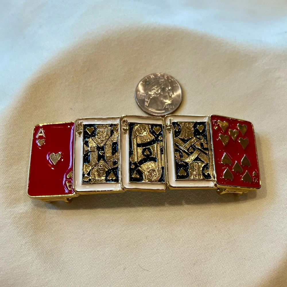 Vintage MIMI Di N “Playing Cards” Belt Buckle, NWT